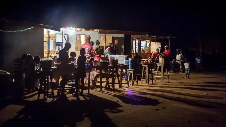 Electric lighting allows businesses to stay