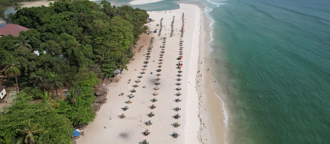 Drone shots of the prestine No2 Beach on the coastal stretch of the Peninsular outise Freetown (22)
