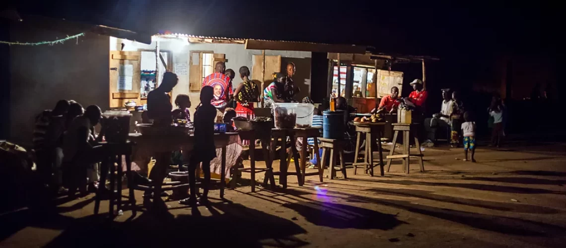 Electric lighting allows businesses to stay